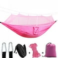 thumbnail image 2 of EQWLJWE 260" x 140" Double 2-Person Camping Hammock with Mosquito Net and Tree Straps, Pink, 2 of 8
