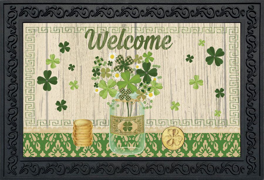 Details about   Celtic Shamrocks St Patrick's Day Doormat Irish 18" x 30" Briarwood Lane 