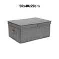 thumbnail image 3 of Baohd Storage Box Large Capacity Washable Handle Store Containers Solid Color Household Boxes Shoe Underwear Closet Clothing 50x40x29cm Grey, 3 of 8