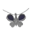 thumbnail image 2 of Galaxy Gold 14K Solid White Gold 22" Butterfly Necklace with 10.6 CT Natural Diamonds and Sapphires, 14"-24" Sizes, September Birthstone, Symbol of Wisdom, 2 of 3