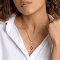 thumbnail image 5 of Femme Jam 925 Sterling Silver Natural Golden Topaz Gemstone & Zirconia Crystals Pendant / Locket for Women, 5 of 7