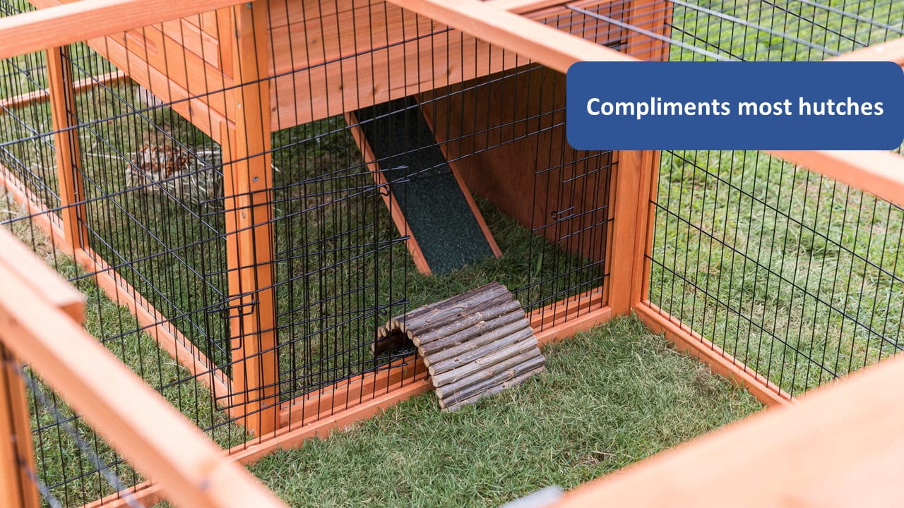 TRIXIE Weatherproof Outdoor X-Large Wooden Small Animal Cage and Run with Hinged Roof, Brown
