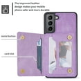 thumbnail image 3 of SaniMore for Samsung Galaxy S23 2023 Back Case with Zipper Card Pokcet Flip Wallet/Kickstand Shock Absorption Anti-fall Retro PU Leather Wear-resistant Shell For Samsung Galaxy S23, Purple, 3 of 9