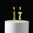 thumbnail image 2 of Gold 17th Birthday Candles, Number 17 Cake Topper for Birthday Decorations, 2 of 4