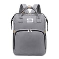 thumbnail image 5 of Mochila para pañales, bolsas multifunción de viaje para cambiar pañales para papá/mamá, mochila impermeable unisex grande para pañales con correas para cochecito, (gris), 5 of 5