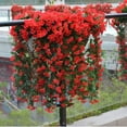 thumbnail image 4 of Realistic Hanging Artificial Vine Wedding Decoration, Romantic Artificial Plant Decorative Flower Window Ornament Wall Fake Leaf Simulation Red 1PC, 4 of 5