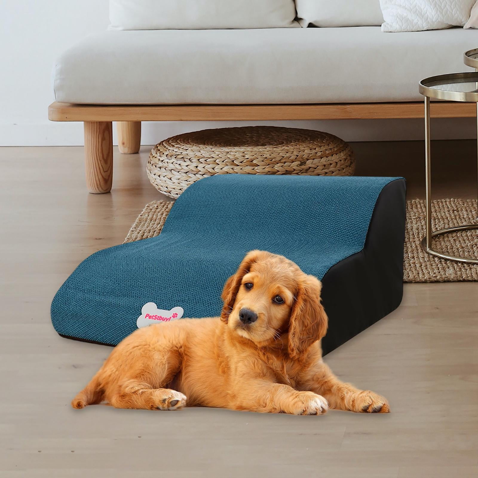 STARTIST Dog Stairs for Sofa Bed 2 Steps Pet Stairs Easy Climb Dog Ramp Steps Washable Blue Walmart