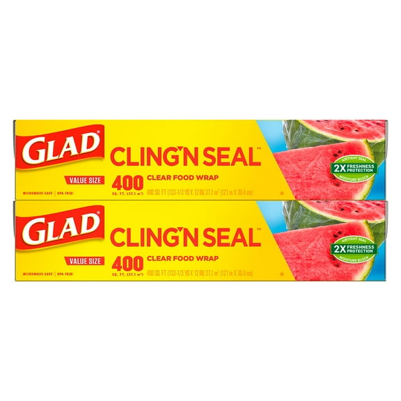 Glad Cling ‘N Seal Clear Plastic Food Wrap (400 sq. ft., 2 pk.)