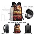 thumbnail image 6 of Uourmeti Durable Fabric 17 Inch Daypack for Travel School, Spacious Compartment Soft Backpack, Horse American Flag Roses, 6 of 6