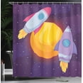 thumbnail image 3 of Ambesonne Universe Shower Curtain, Rocket Spaceship Galactic, 69"Wx70"L, Purple and Multicolor, 3 of 4