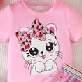 thumbnail image 5 of mgoYE Girls Skirt Set 2 Piece Outfit Toddler Summer Clothes Ruffled Sleeve T-Shirt Bow Knot Tutu Skirt Outfit Set 4t 5t 6t 7t(Pink,6-7 Years), 5 of 5