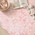 thumbnail image 5 of Moynesa 5'x7' Floral Scalloped Area Rugs, Cottage Washable Rug for Living Room Vintage Pink Bedroom Rug Boho Accent Rug for Dorm Apartment Playroom Office Low Pile Non Slip, 5 of 12
