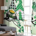 thumbnail image 5 of Sheer Curtains 72 Inches Long, Green Ombre Lucky Tree Gnomes Light Filtering Window Curtains for Living Room/Bedroom, St. Patrick's Day Rod Pocket Voile Sheer Curtain Drapes, 52"W x 72"L, 2 Panels, 5 of 9