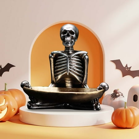 

Halloween Sales Desktop Ornament Storage Tray Halloween Candy Bowls Skeleton Snacks Plates Nut Bowls Decor Bowl Cupcake Containers Decorative Resin Dressing Table Large by Luwxia