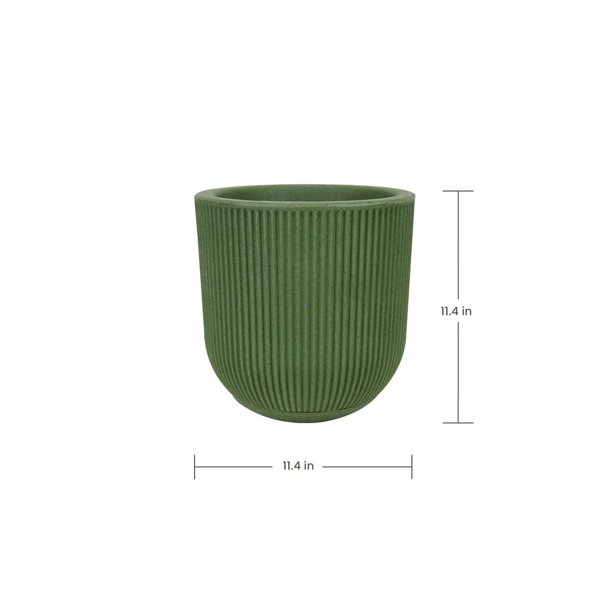 Ecobo 11.4 inches tall Eco-Friendly Round Pot Planter, Garoa Indoor/Outdoor use, Durable, Versatile & Lightweight, Designed by Brazilian Artisans, Contemporary All-Weather Design–Green
