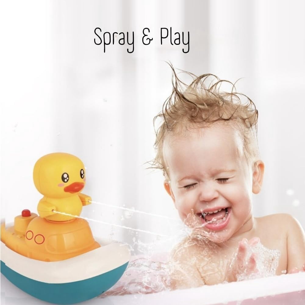 HYPERLIVING Duck Shower Set, Baby Bath Toy with Detachable Shower Head, Motorised Water Pump & 3 Floating Duck Toys, Safe Gentle Spray for Infants & Toddlers, Fun Hair Rinse Bath Play Companion