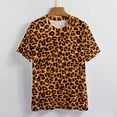 thumbnail image 3 of Leopard Print Pattern T Shirts Basic T-Shirt Short Sleeve Ladies Tee Shirt Summer Graphic Clothing, 3 of 6