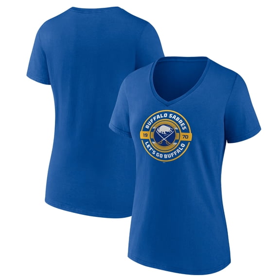 Women's Royal Buffalo Sabres Native V-Neck T-Shirt