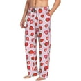 thumbnail image 3 of Kdxio Hand Drawn Strawberry Print Men's Sleep Pajama Pant Lounge Pants with Pockets, 3 of 8