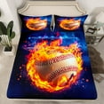 thumbnail image 2 of Castle Fairy Abstract Baseball 4-Piece Full Size Sheets,Ball Gamer Bed Sheets,Sport Theme Lightweight Sheet Sets,Ultra Soft Gamer Home Decor, 2 of 7