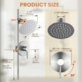 thumbnail image 6 of Round 1-Spray Patterns with 1.8 GPM 8 in. Wall Mount Rain Fixed Shower Head with Brass Valve, 6 of 7