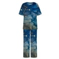 thumbnail image 5 of DTBPRQ Women's Plus Size Loungewear Sleepwear Summer Casual Floral 2 Piece Pajama Sets, Super-Soft Short Sleeve Top With Pants Lounge Sleepwear Ladies Pjs Sets with Pockets, 5 of 5