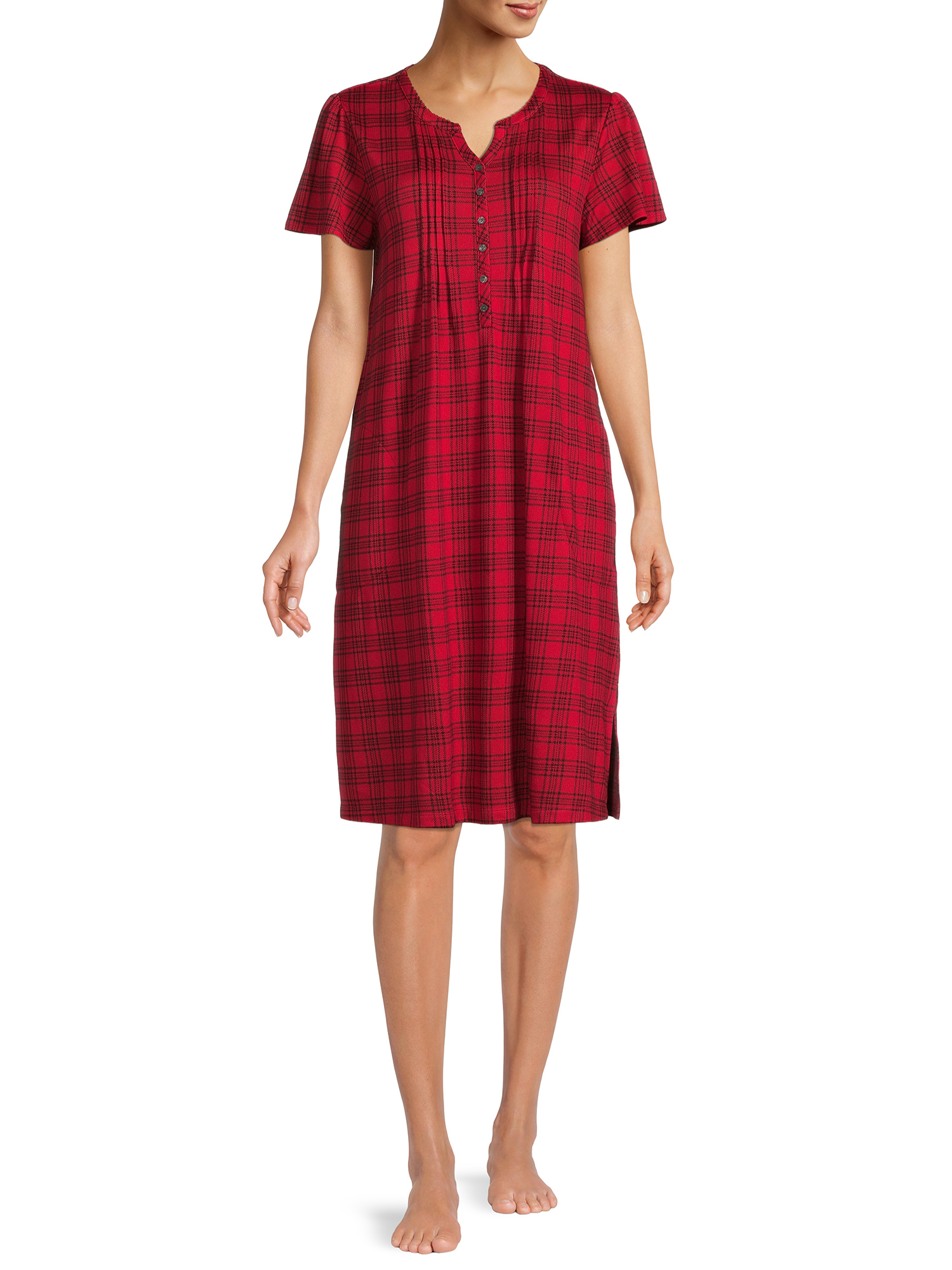 Aria Women's and Women's Plus Short Sleeve Split Neck Waltz Nightgown -  Walmart.com
