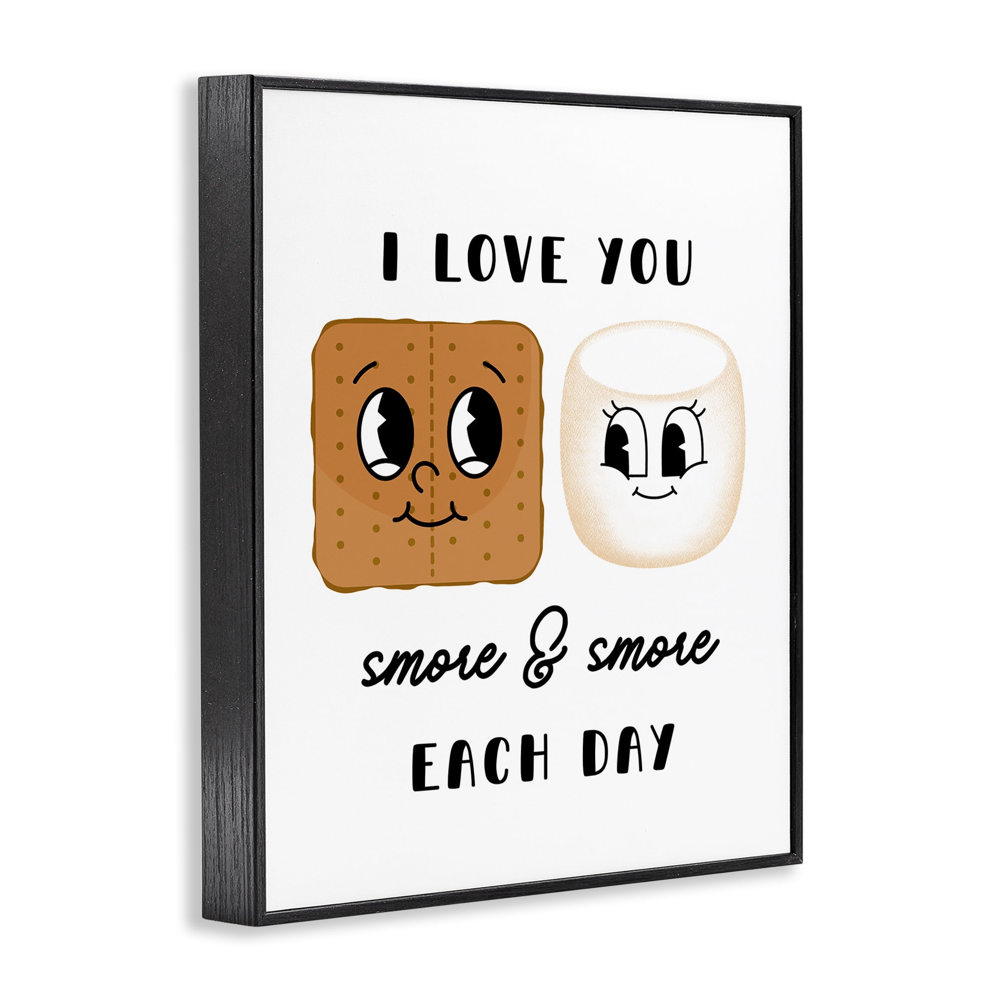 Stupell Industries Love You Smore Each Day Food & Beverage Painting Black Framed Art Print Wall Art, 16 x 20