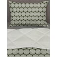 thumbnail image 3 of Abstract Comforter & Sham Bedding Set, Ogee Pattern Circular Motifs Calm Tones Duo-Tone Illustration, 3 pcs Duvet Set Microfiber Filling Quilt, 5 Sizes, Olive Green Off White, by Ambesonne, 3 of 4