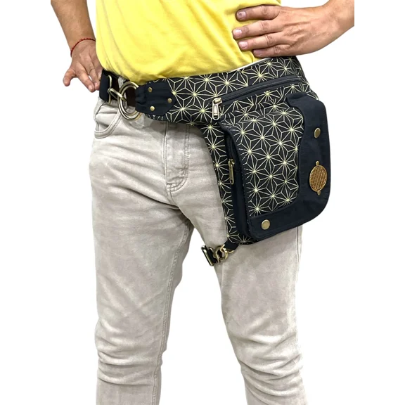 NARAYANI CRAFTS UNISEX Fanny pack utility belt Waist bag Pouch Pocket Belt Hip Bag Cotton Canvas