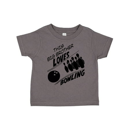 

Inktastic This Big Brother Loves Bowling Gift Toddler Boy Girl T-Shirt