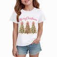 thumbnail image 6 of sdbrld Christmas Shirts for Kids Girl Xmas Cute Graphic Tshirts Cartoon Short Sleeved Tee Tops White Sizes 3-4 Years, 6 of 6