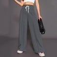 thumbnail image 2 of ShomPort Womens Sweatpants Wide Leg Loose Joggers High Waisted Drawstring Casual Yoga Pants with Pockets, 2 of 4