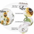 thumbnail image 3 of Spring Sunflower Butterfly Bathroom Shower Curtains with 12 Hooks Polyester Waterproof Shower Curtain for Stalls and Bathtubs Leaves Sunglasses Farm Decorative Bathroom Privacy Curtain 48x72 Inches, 3 of 9