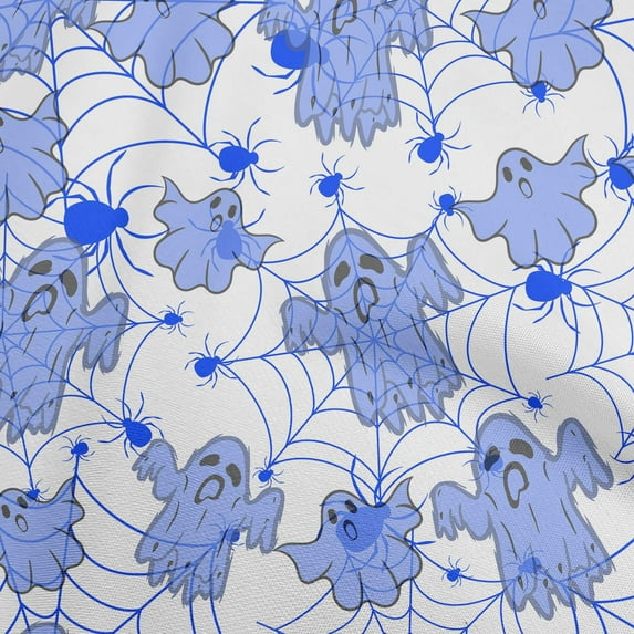 oneOone Cotton Poplin Grayish Blue Fabric Halloween Dress Material Fabric Print Fabric By The Yard 56 Inch Wide