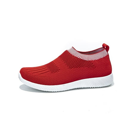 

Kesitin Women s Sneakers Fitness Workout Walking Shoes Breathable Running Shoe Ladies Flats Sport Non-Slip Comfort Red 8