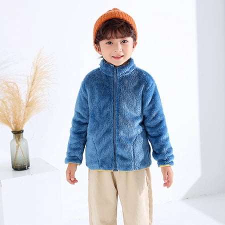 Toddler Jacket Baby Boys Girls Zipper Long Sleeve Thick Warm Outerwear(Size:7-8 Years)