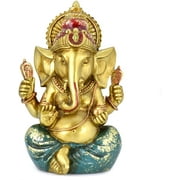 Ganesh Statue Elephant Hindu God of Success Resin Ganesha Ganpati Idol Hand-Painted in Gold Indian Home Decor Perfect Diwali Gift