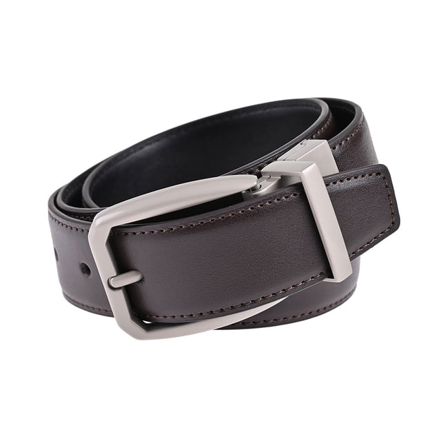 Hickok Cinturón Reversible Piel Genuina Hombre Dark-Mocca 34mm Vestir Casual