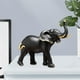 thumbnail image 3 of Estatua de elefante moderna para decoración del hogar, acento decorativo hecho a mano. cabeza negra arriba, 3 of 8