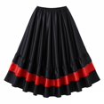 thumbnail image 5 of Wxolcjlv Women's Color Block Dance Maxi Skirt Elastic Waist Full Swing Performance Long Skirts, 5 of 5