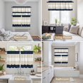 thumbnail image 6 of Navy Beige Striped Kitchen Curtains Sets for Windows 36 Inch Length, Gradient Geometric Blue White Rod Pocket Window Treatments Tier Curtains and Valances Set for Bedroom/Bathroom, 6 of 8