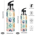 thumbnail image 2 of Yayeee 20oz Insulated Water Bottle Double Wall Stainless Steel with Flip Straw Lid, Green Floral, 2 of 7