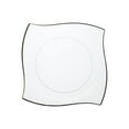 thumbnail image 4 of Balsa Circle 10 Square Clear 8" Disposable Salad Plastic Plates Wavy Gold Trim Party Events Tableware Decorations, 4 of 8