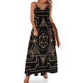 thumbnail image 1 of Vestido sin mangas minimalista con dados poliédricos D20 para juegos de rol de mesa, vestido morado, vestidos largos para mujer, 1 of 7