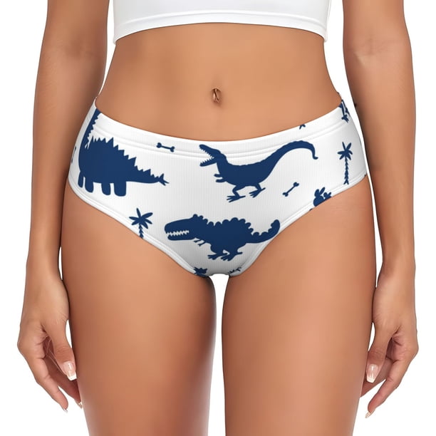 Balery Cute Cartoon Dinosaurs Ropa Interior de Algodón para Mujer con Dibujo – Braguitas Cómodas y Elásticas, Estilo Clásico-4X-Large