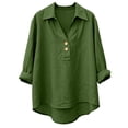 thumbnail image 5 of Shirts for Women Trendy Casual Tops for Women Casual Short Sleeve Linen Blend Shirt Breathable Button Down Top With Turn Down Collar for Everyday Comfort, 5 of 5