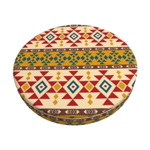 Easygdp Aztec Print Easy To Install Bar Stool Covers&Stool Covers Round&Elastic Stool Cover, Barstool Covers,Washable&Bottom With Elastic Edge-14 inch