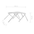 thumbnail image 4 of vidaXL 3 Bow Bimini Top White 183x196x137 cm, 4 of 5