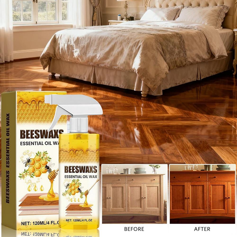 Natural Micro-Molecularized Beeswax Spray,Beeswax Essential Oil Wax,2026 NaturalBeeswax Repairing and Care Spray,Multi-Purpose Furniture Beeswa-x Wood Polish,for Living Rooms,Wood Furniture Floors